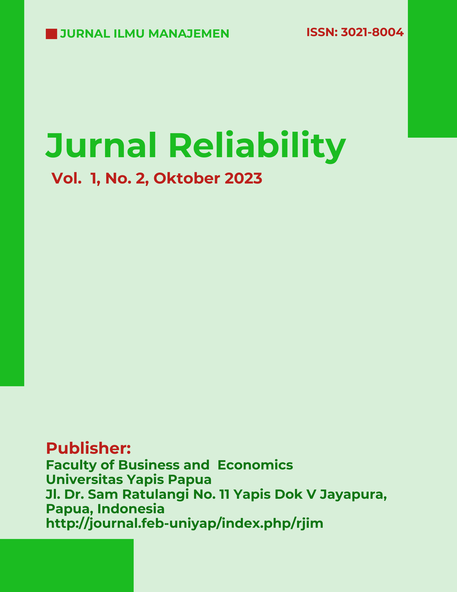 					View Vol. 1 No. 2 (2023): Jurnal Reliability
				